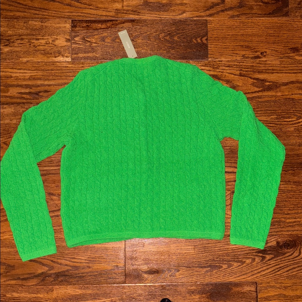 J.Crew Odette cable knit sweater lady jacket in cotton blend boucle Small - Picture 5 of 7